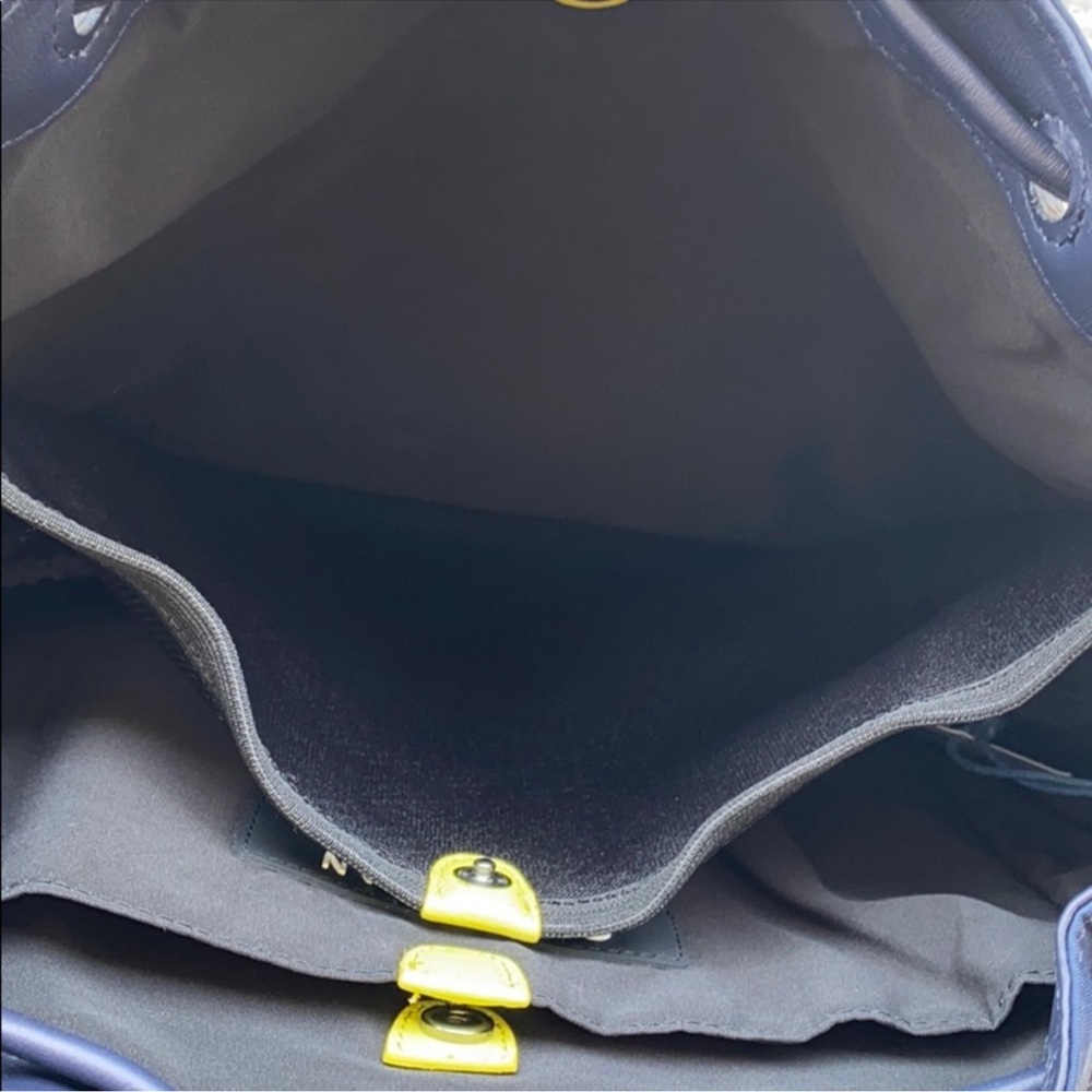 Cole Haan Zerogrand Nylon Backpack Navy Leather Trim Lightweight NWT - Picture 6 of 11